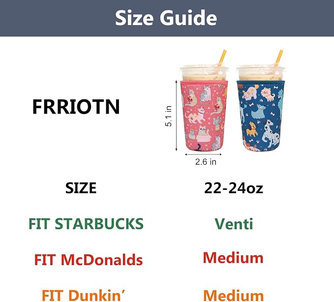 2 Pack Reusable Iced Coffee Sleeves - Image 2