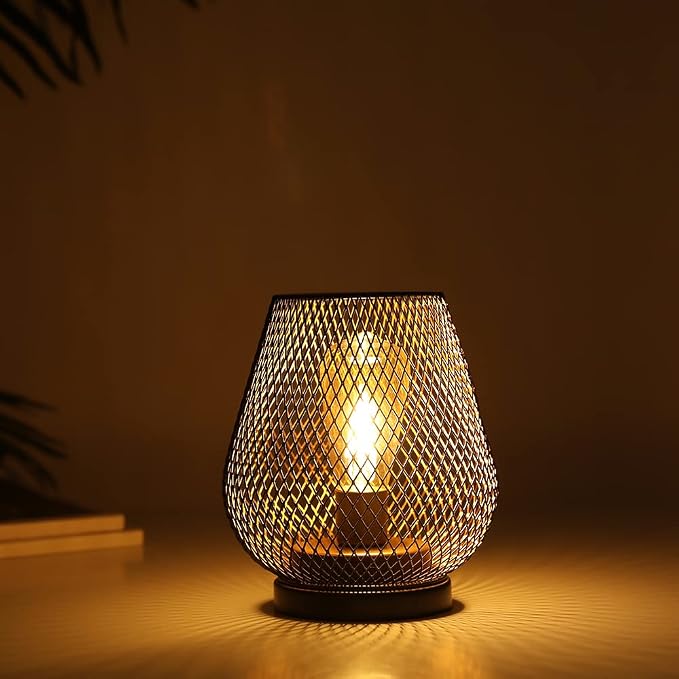JHY DESIGN Metal Cage LED Lantern Battery Powered Cordless Accent Light - Image 6
