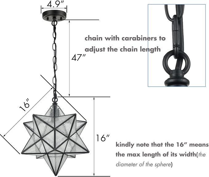 Modern Moravian Star Pendant Light Seeded Large Glass Hanging Lights - Image 2