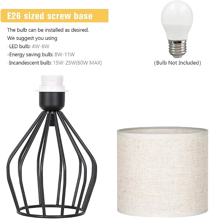 HAITRAL Black Modern Table Lamp - Image 4