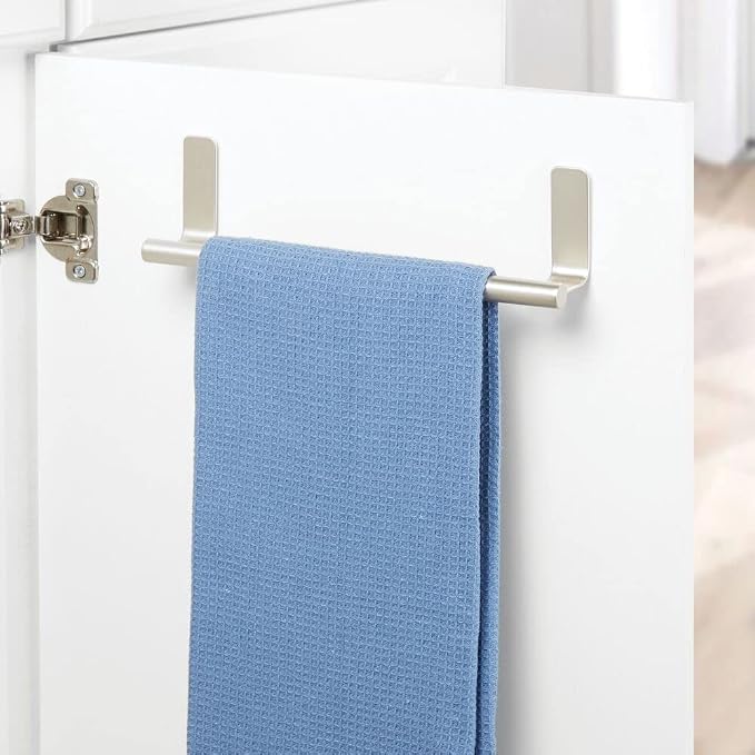 mDesign Steel Wall-Mounted Towel Rack Storage Holder - Image 4