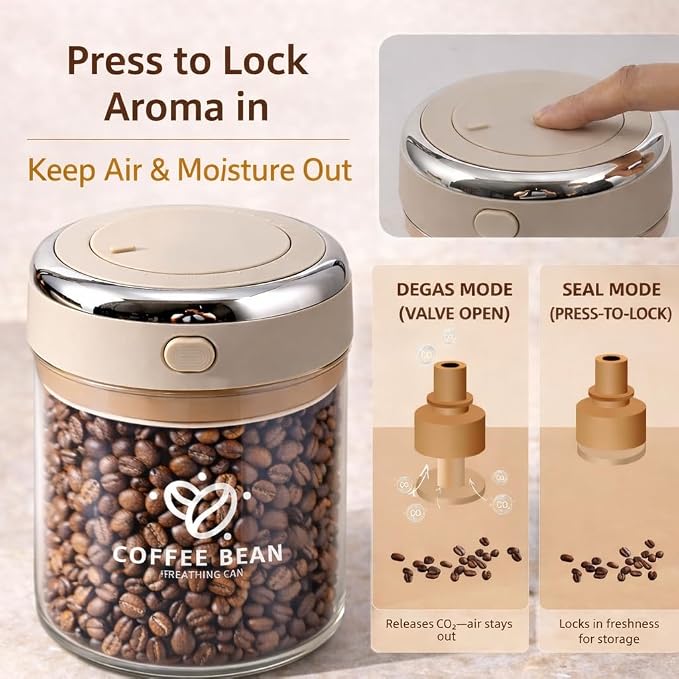 FUYIHGL® 2PCS Glass Coffee Bean Storage Canister - Image 2