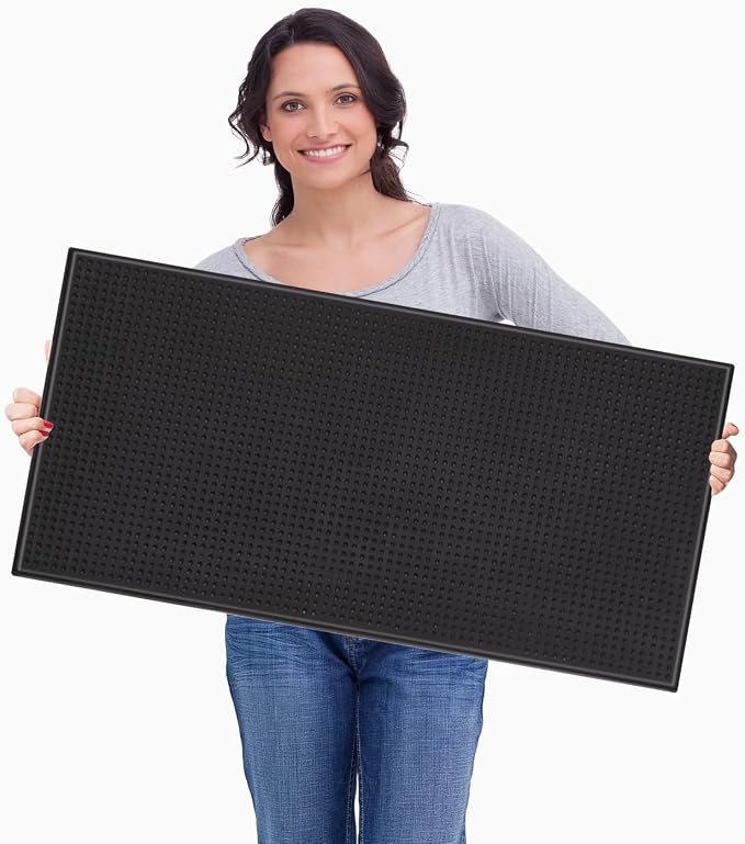 2 Pack Bar Mat, Dish Drying Mat, Large 31.5in x 12in Rubber Thick Durable - Image 7