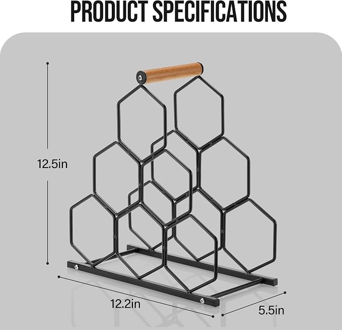 Small Black Wine Rack 6 Bottle Holder Countertop - Image 5
