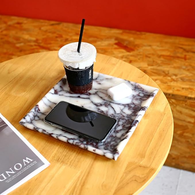 DUANYAN Natural Marble Tray, Coffee Table, Paper Cup, Cake Display, Coffee bar - Image 7