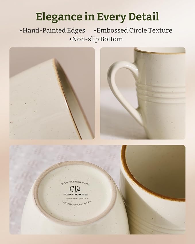 famiware Jupiter Coffee Mugs Set of 8, 13 oz Coffee Mug, Microwave and - Image 8