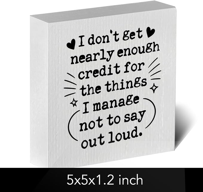 Funny Office Desk Decor Wooden Sign 5x5 Inch - Image 2
