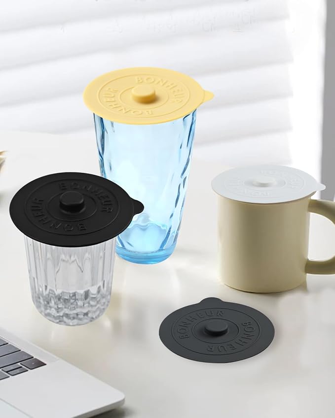 4pcs Silicone Lids for Cups, Colorful Silicone Cup Covers Reusable Dust-Proof - Image 2