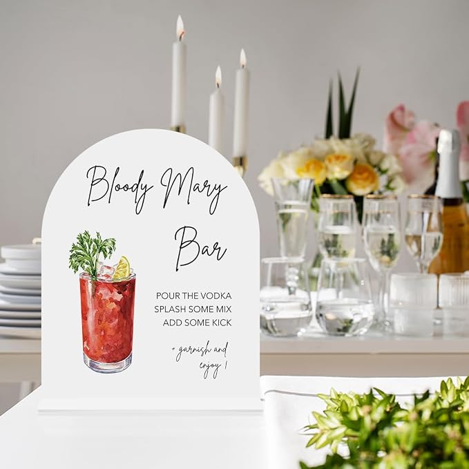 Bloody Mary Bar Sign Bridal Bruch Bloody Mary Cocktail Sign Cocktail Bar - Image 3