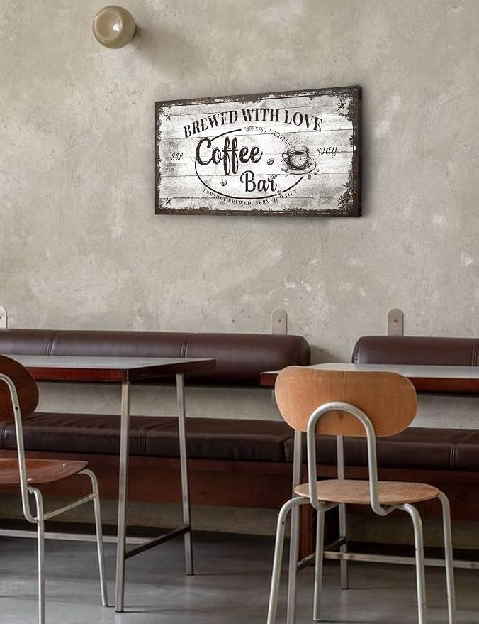 IPIC - Vintage Coffee Bar Sign Brewed - Image 3
