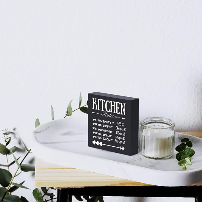 Funny Kitchen Decor Rustic Kitchen Decorations Wood Sign Desk Decor Farmhouse - Image 6
