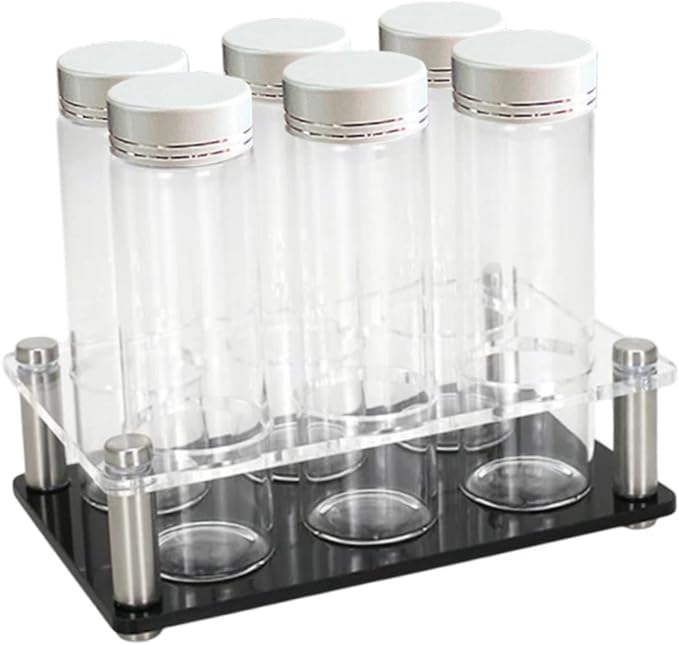 6 Pieces Coffee Cellars Tube Glass Storage Containers by Unknown