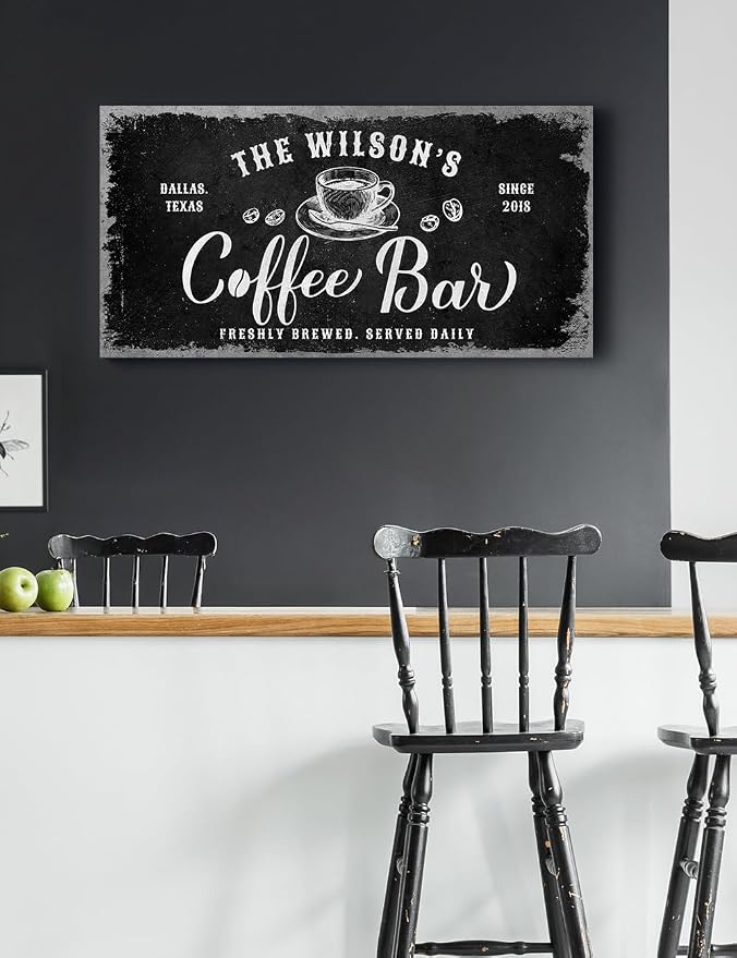 IPIC - Custom Coffee Bar Sign, Personalized Wall Art Decor, Small Canvas Wall - Image 2