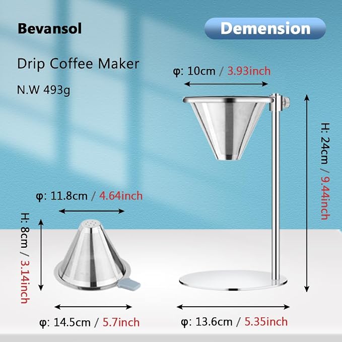 Adjustable Stainless Steel Coffee Dripper Stand - Image 3
