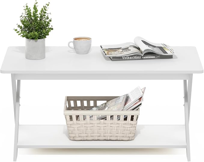 Furinno Modern Simplistic Coffee Table, 2-Tier Rectangle Center Table - Image 4