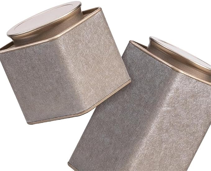 2 Packs Airtight Tea Tins for Loose Tea Square Cans Matcha Canister Empty - Image 2