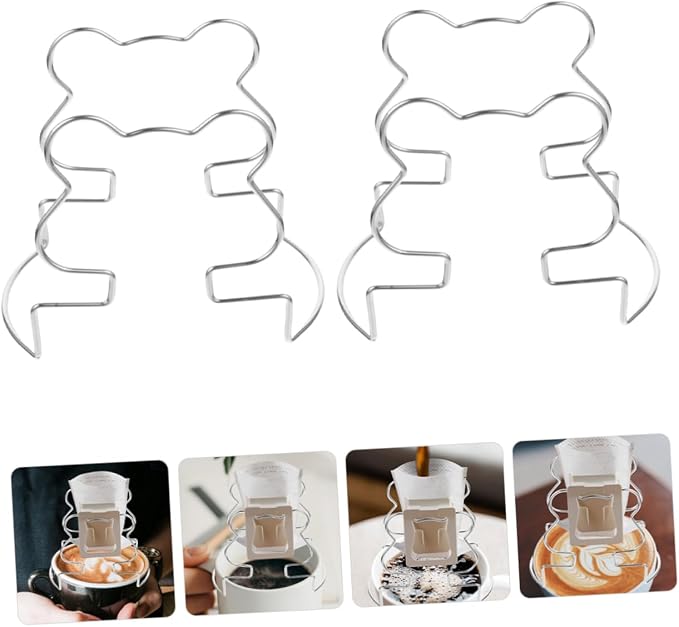 IMIKEYA 2pcs Stainless Filter Rack Portable Drip Holder - Image 4