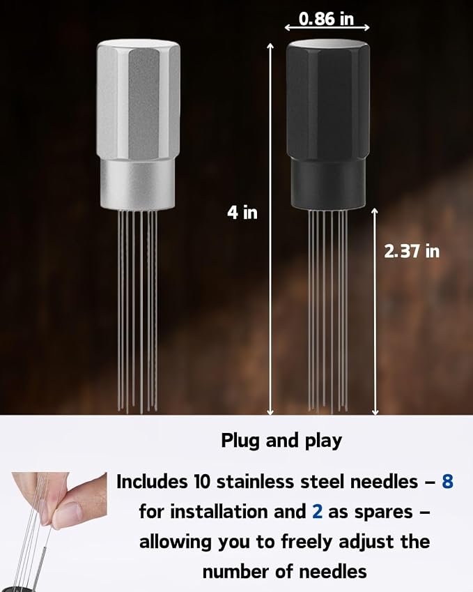 Magnetic WDT Tool Espresso Distribution Tool 8x0.4mm Stainless Steel Needles & - Image 4