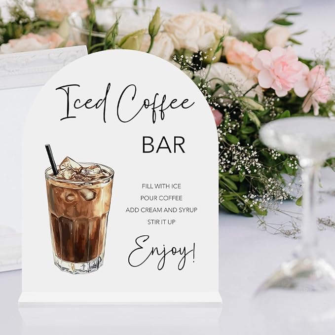 Iced Coffee Bar Sign Beverage Station Caffeinated Drinking Station Welcome - Image 6