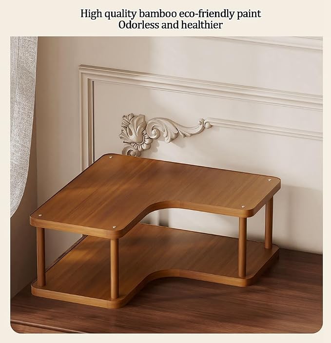 2-tier Kitchen countertop corner spice rack, household Cupboard Cabinet coffee - Image 5