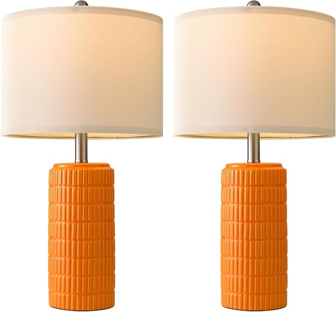 PoKat 23" Orange Table Lamps Decor - Image 8