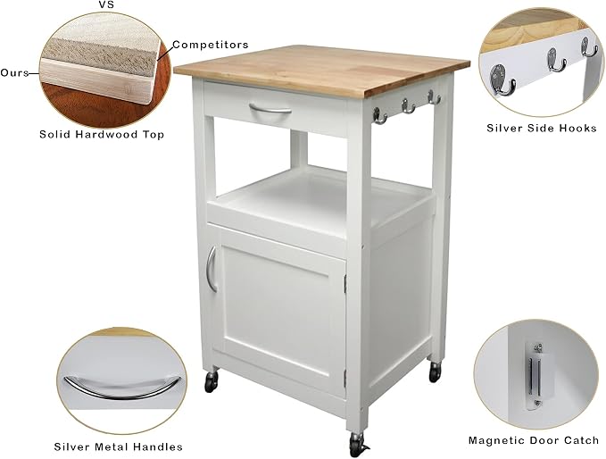 eHemco Kitchen Island Cart on Wheels - Image 4