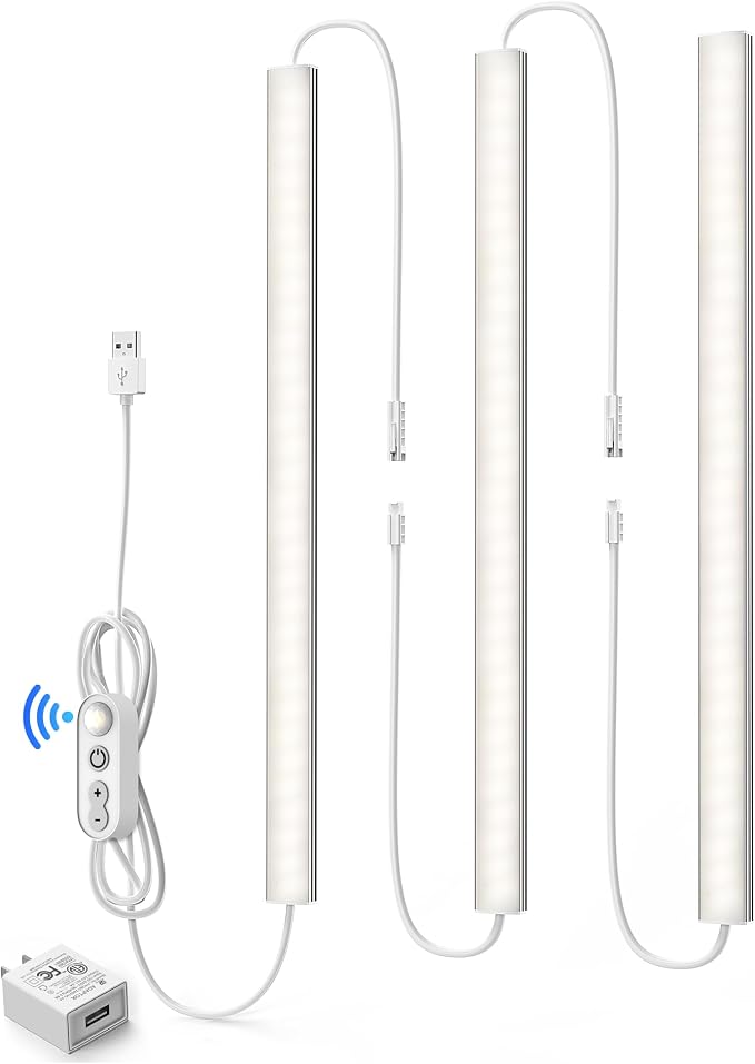 Motion Sensor Dimmable Under Cabinet Lighting, 4500K Daylight, Linkable LED by Vovamo