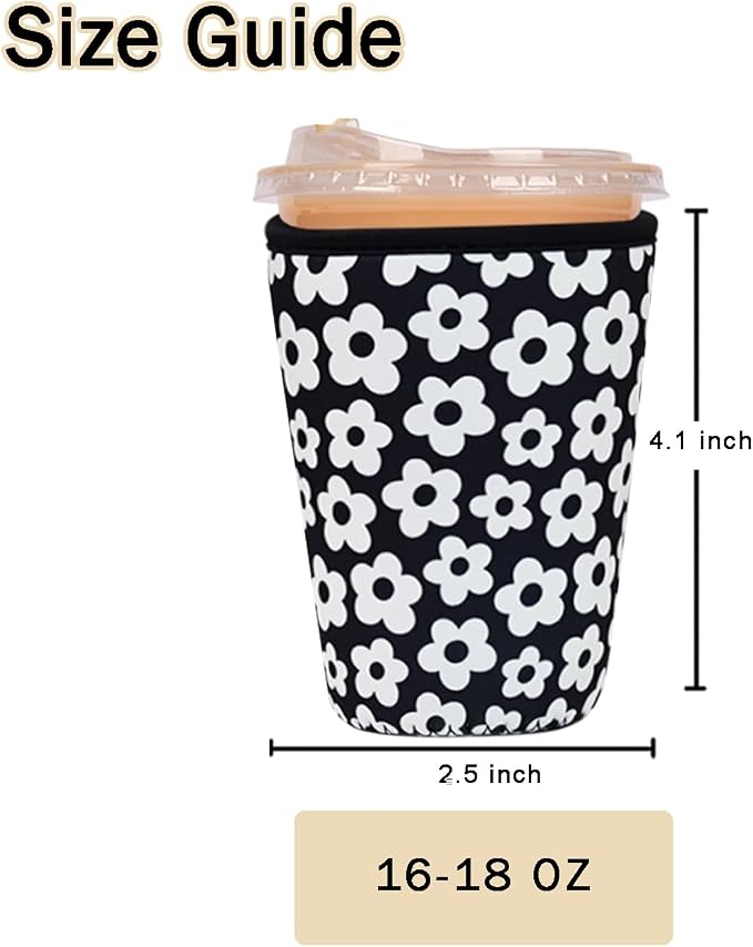 Reusable Insulated Sleeve for Iced Coffee Cup, Coffee Neoprene Sleeve for Cold - Image 5