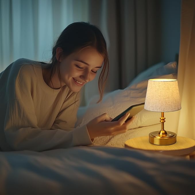ONEWISH Small Cordless Lamp, Battery Operated Table lamp Dimmable, 4000mAh - Image 6