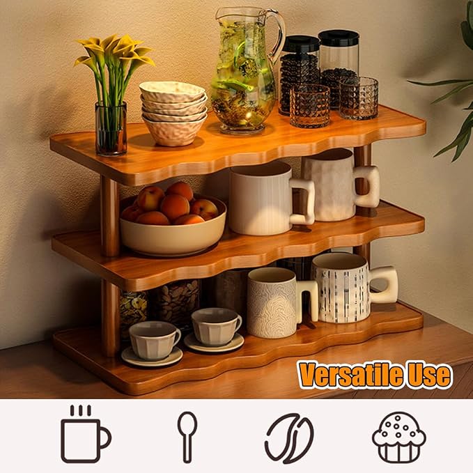 Wooden Mug Holder Countertop, Coffee Station Organizer, Counter Shelf - Image 4