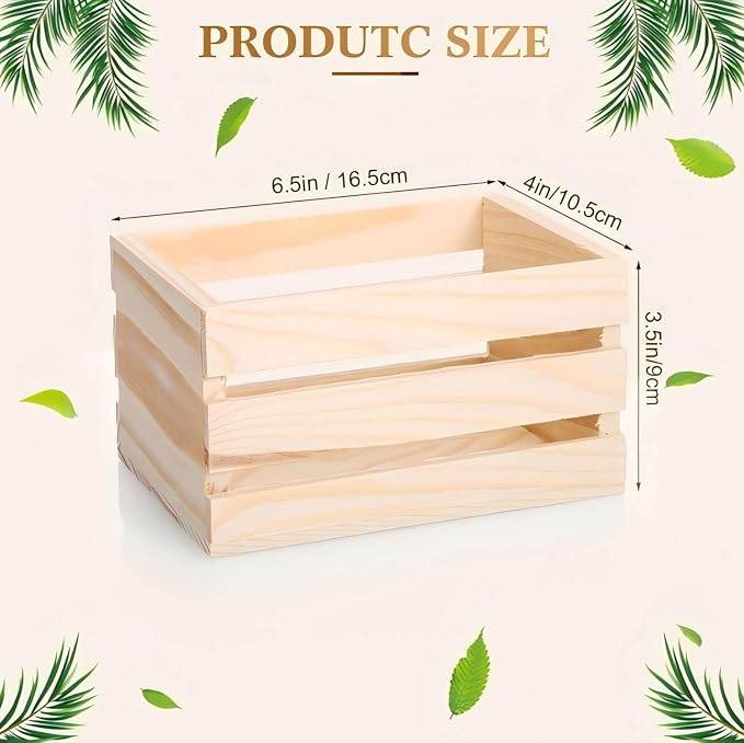 Roowest 6 Pcs 6.5'' Small Wooden Crates - Image 2