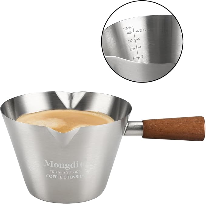 Mongdio Espresso Measuring Cup, Stainless Steel Espresso Shot Cups by Mongdio