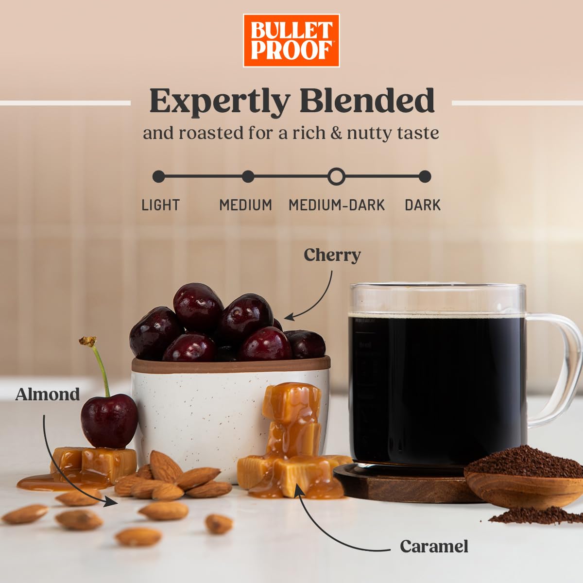 Bulletproof The Mentalist Medium-Dark Roast Whole Bean Coffee, 12 Ounces (Pack of 3), Clean Coffee Tested for Toxins, Packaging May Vary