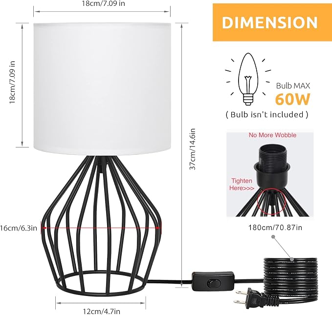 HAITRAL Modern Bedside Table Lamp - Image 3