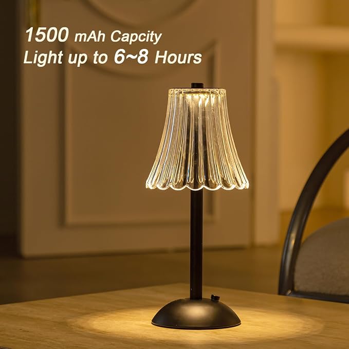 HEQET Cordless Table Lamps for Home, Dining Room, USB Charge 12'' Tall LED - Image 5
