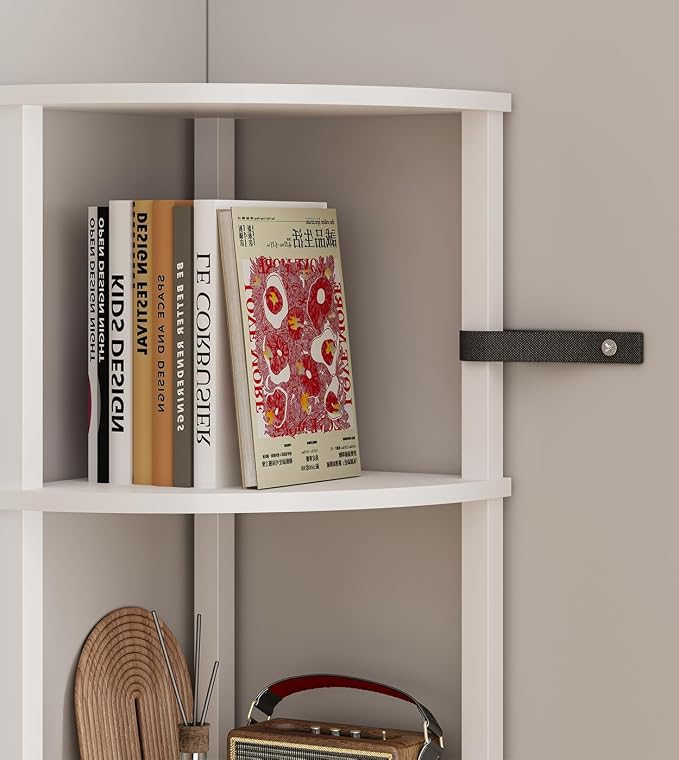 VIMBER Corners Shelf with LED Light, 6-Tier Corner Bookshelf, Industrial - Image 8