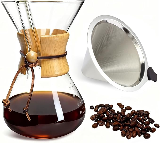 subjectthree Glass Coffee Maker 10 Cup Pour Over Coffee Dripper Set by subjec%CF%80hree
