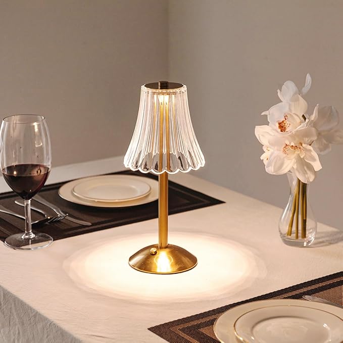 HEQET Cordless Table Lamps for Home, Dining Room, USB Charge 12'' Tall LED - Image 2