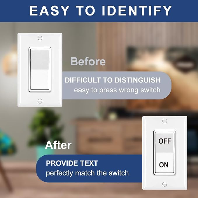900 Pcs Light Switch Sticker Labels, 2 Styles Transparent Switch ID Stickers - Image 7