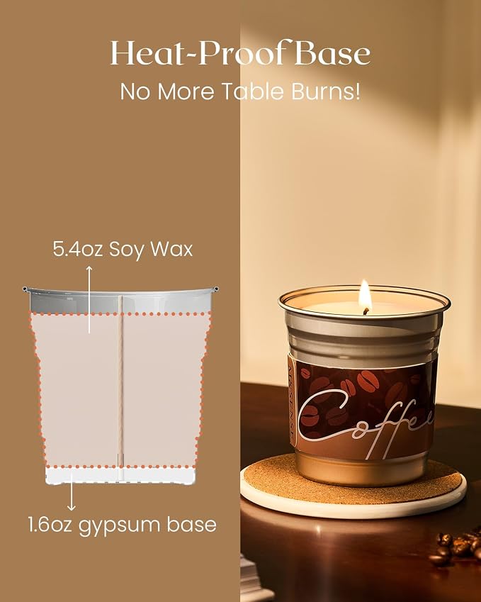 M&SENSE Coconut Latte Scented Candle, Soy Wax 7oz | 42 Hours Long Lasting - Image 6