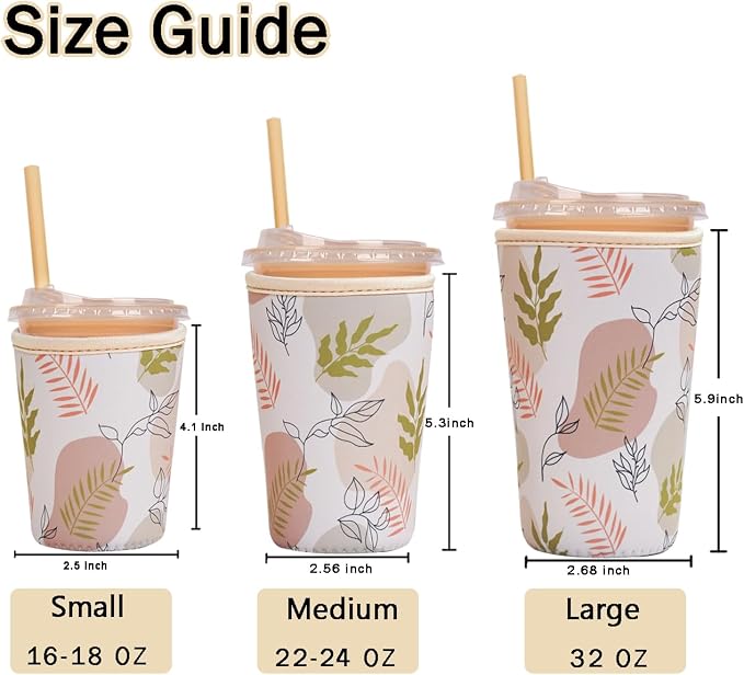 Reusable Insulated Sleeve for Iced Coffee Cup, Beverage Holder for Iced Coffee - Image 5