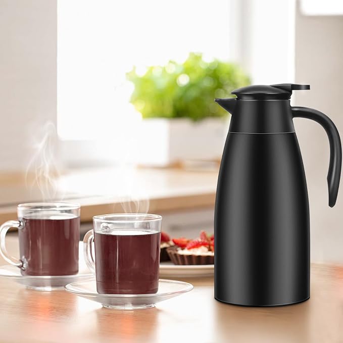 Essenya 2 PCS 68 OZ Thermal Coffee Carafe, Insulated Stainless Steel Coffee - Image 6