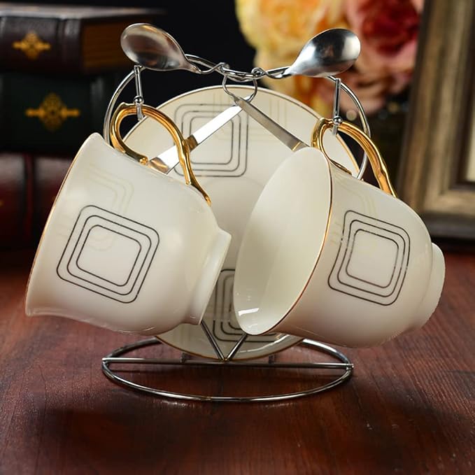 Heart Shaped Tea Cup and Saucer Display Stand Holder Rack Metal Cup Saucer - Image 7