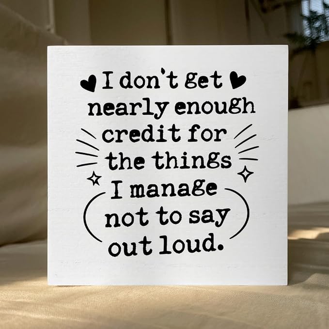 Funny Office Desk Decor Wooden Sign 5x5 Inch - Image 5