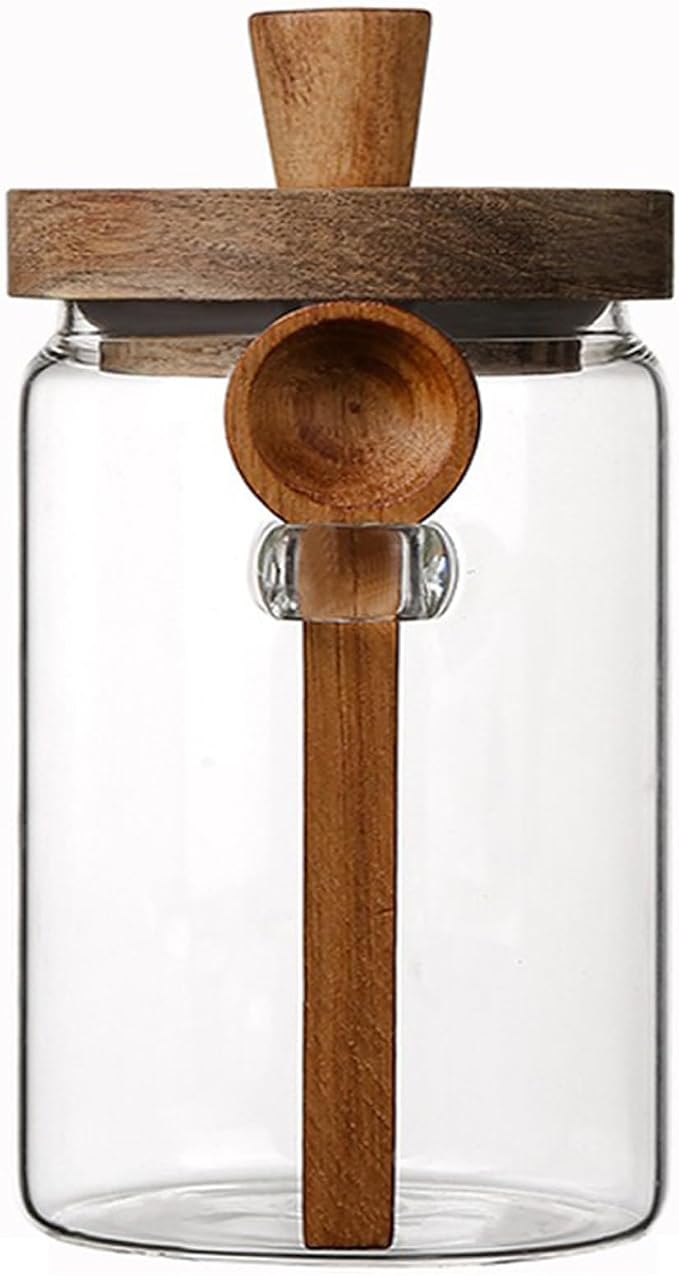 Coriario 24 OZ Glass Jar with Airtight Lid Spoon Clear Glass Storage Jars by CORIARIO