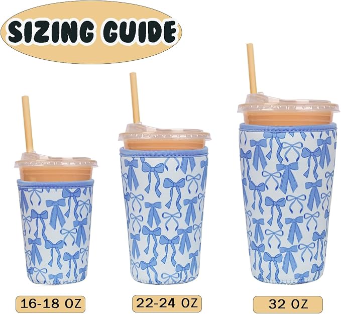 Reusable Insulated Neoprene Iced Coffee Cup Sleeve, Durable Drink Sleeve - Image 5