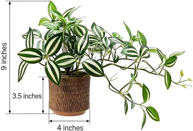 8.5" Artificial Trailing Peperomia Vine in Textured Light Coffee Ceramic Pot - Image 2