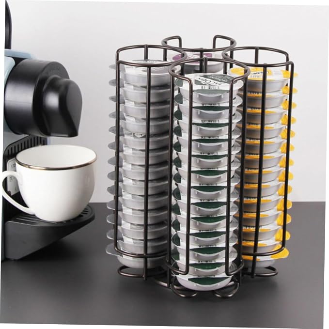 SHOWERORO 1pc Rotating Coffee Capsule Holder Large Capacity Storage Rack - Image 9