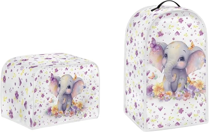 doginthehole Cute Elephant Decorative Small Appliance Dust Covers Sets by doginthehole