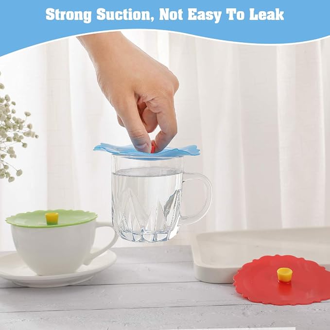 Silicone Cup Covers ， Multicolored Silicone Lids - Image 4